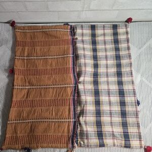 injiri Handwoven Pillow Cover Multicolor 24” x 24” Boho Indian Tassels NWT